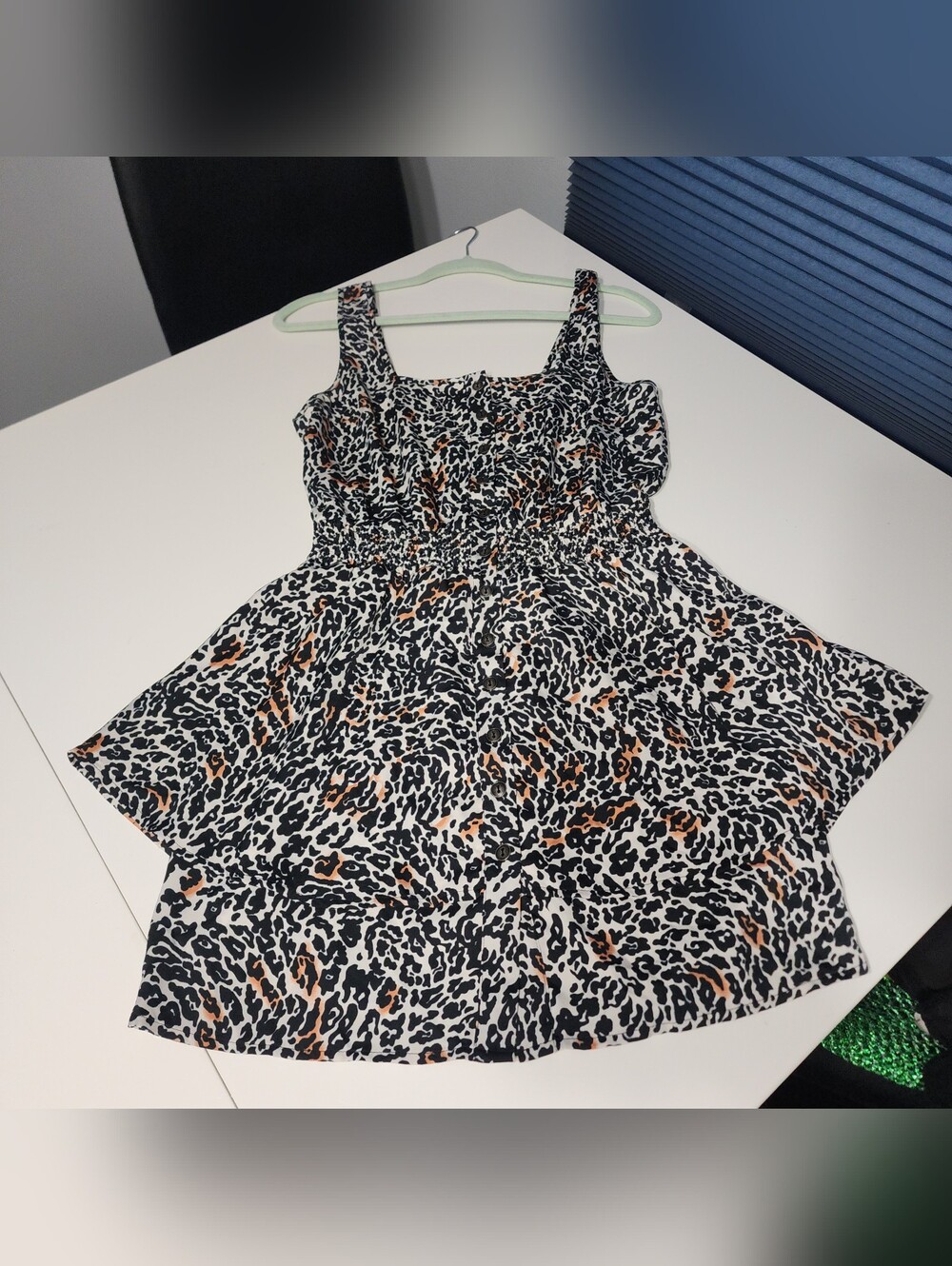 Saltwater Luxe  leopard button dress Size S